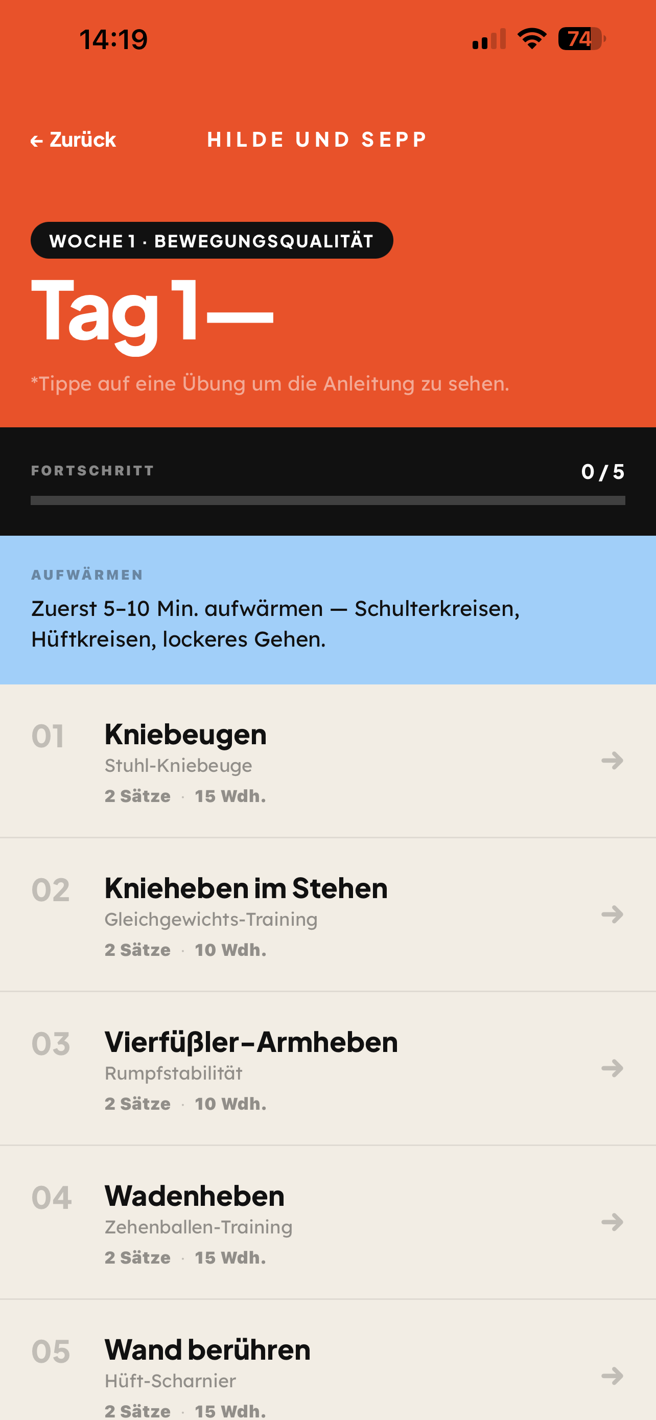 Tagestraining